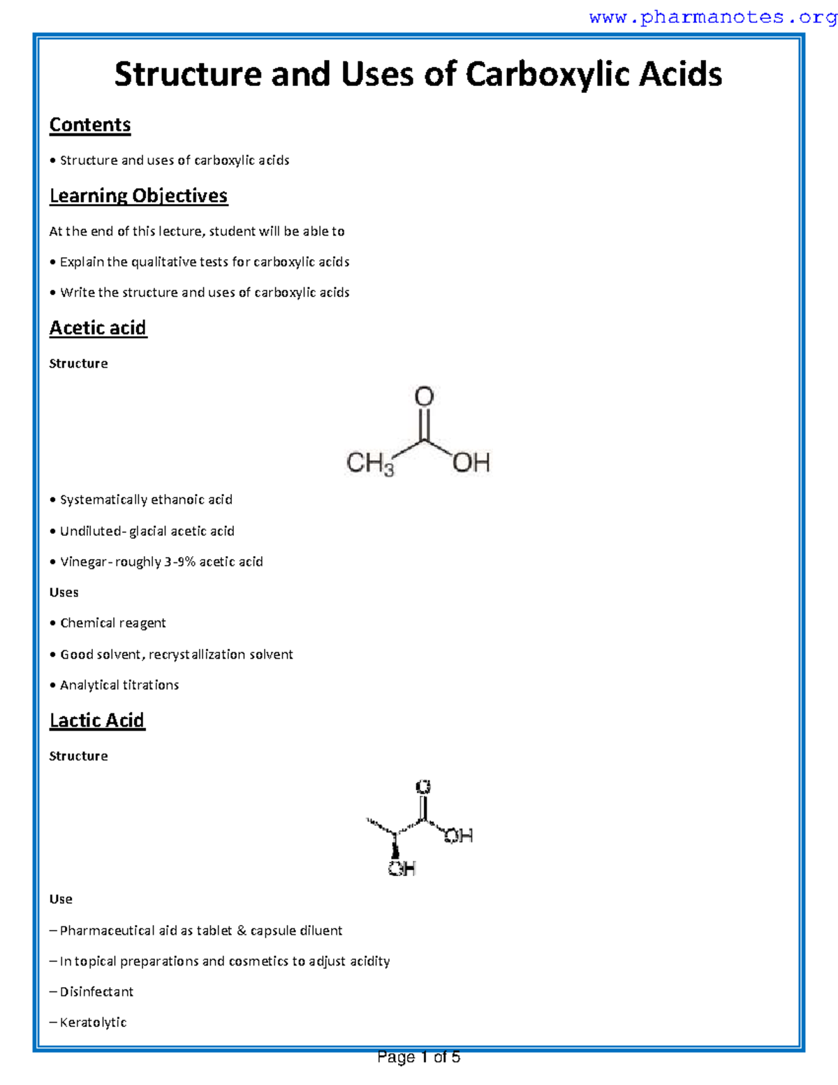 Structure And Uses Of Carboxylic Acids Structure And Uses Of Structure And Uses Of Carboxylic Acids Structure And Uses Of